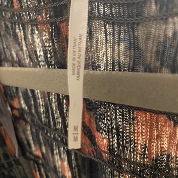 Free People Black and Brown Animal Print V-Neck Long Sleeve Dress - Picture 6 of 9